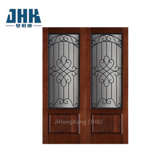 マホガニーガラスの主なデザイン両開きドア