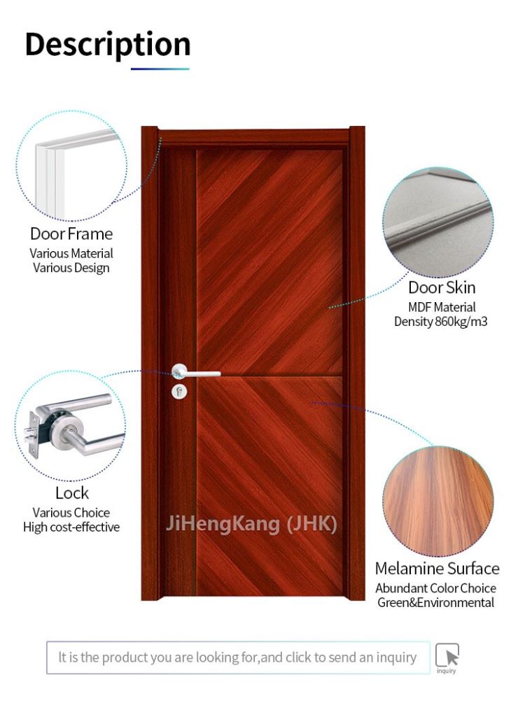 シンプルなカラーのMDF木製ドア